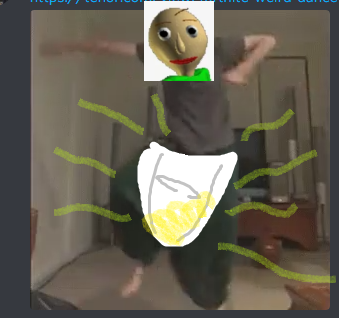 what do you say about this picture? baldi stinky dancing.