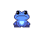 blue frog with no basket