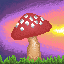 mushroom in sunset