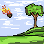 meteor and tree landscape