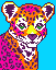 Lisa Frank Style Leopard Cub